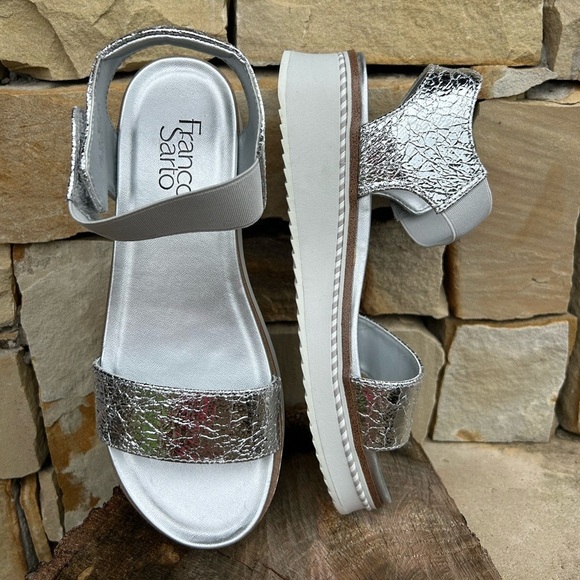 Franco Sarto Elmo Metallic Silver Sandal NWOB Sz-6.5M. C - Picture 7 of 9